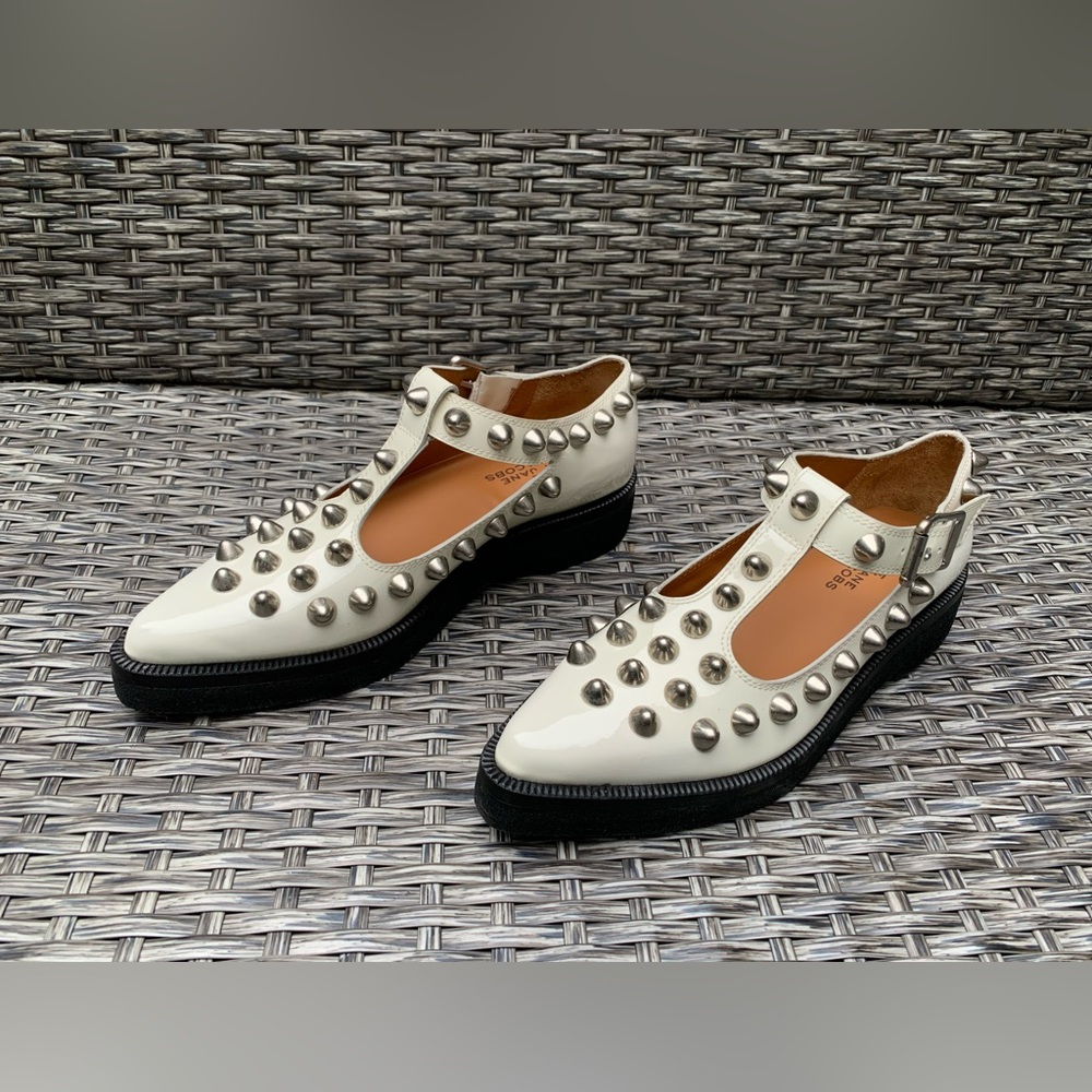 Marc Jacobs Studded Mary Jane Leather Flats - Size 36 - NEW -